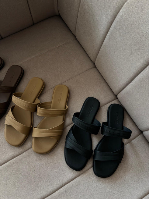 Summer Double Straps Slid-On Sandals